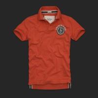 heren abercrombie and fitch korte polo t-shirt oranje rood Kleren Tim djddt249